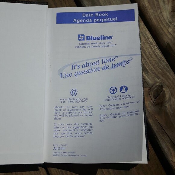Blue Line Address Book Date Book Planner - Picture 3 of 3